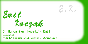 emil koczak business card